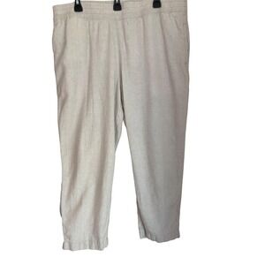 Old Navy XL Beige Linen Blend High Rise Comfort Waistband‎ Straight Pants